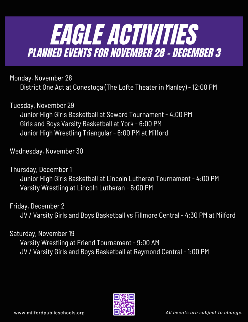 Activities Nov 28 - Dec 3