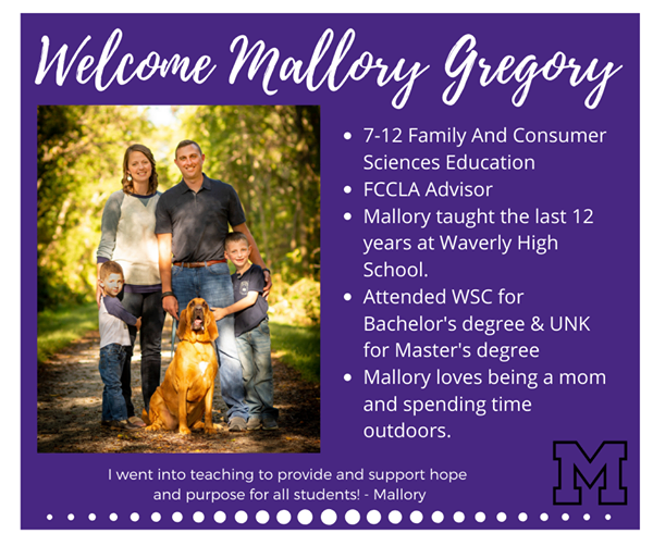 New teacher bio of Mallory Gregory